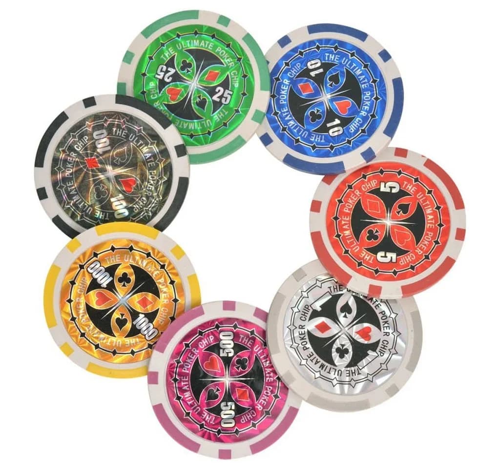 vidaXL Kombiniertes Poker/Blackjack Set mit 600 Laserchips Aluminium - Bild 5