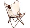 vidaXL Butterfly-Sessel Braun und Weiß Echtes Kuhfell Bild 5