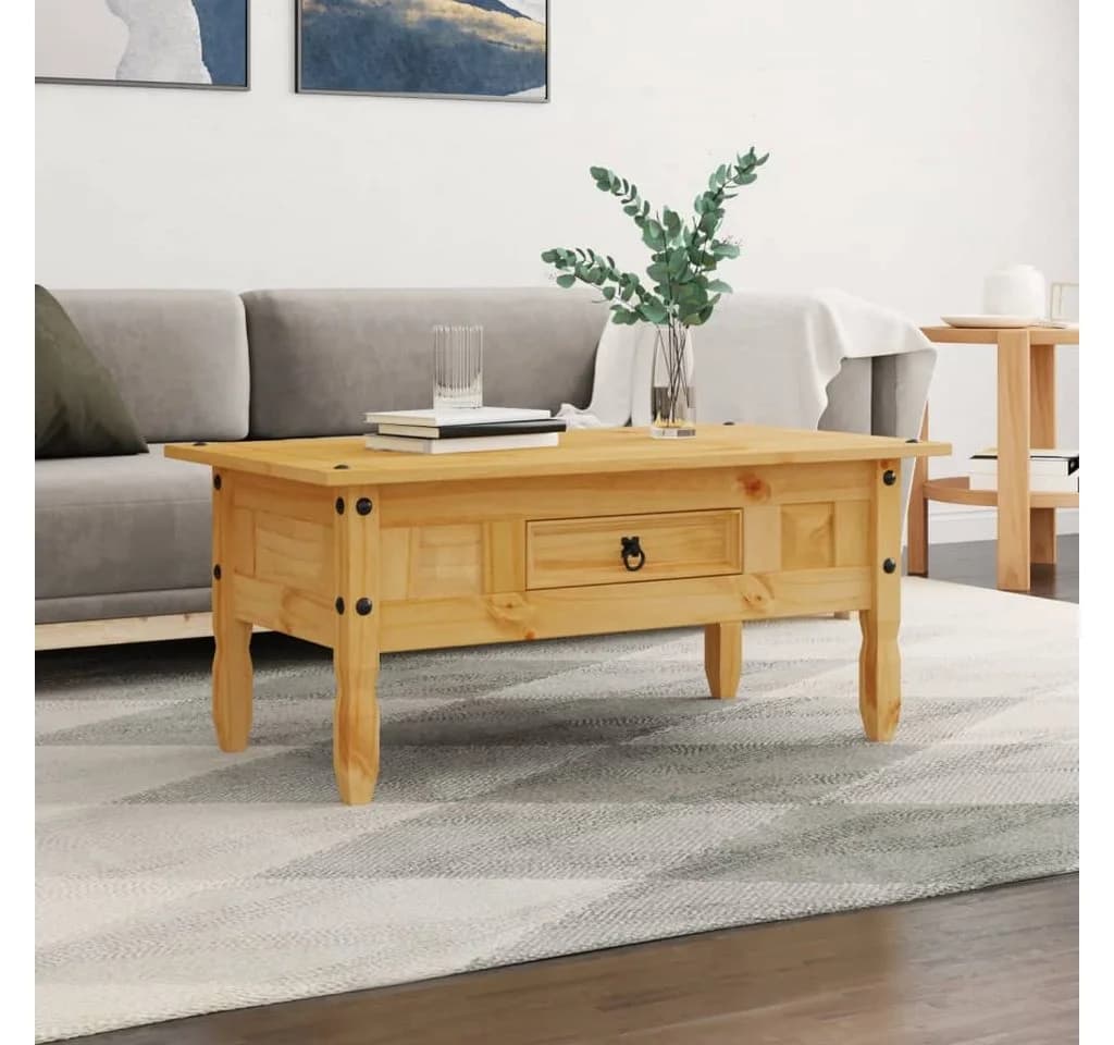 vidaXL Couchtisch Mexiko-Stil Kiefernholz Braun