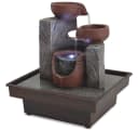 vidaXL Wasserfall Zimmerbrunnen mit LED Polyresin Grau/Braun Bild 2