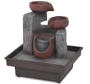 vidaXL Wasserfall Zimmerbrunnen mit LED Polyresin Grau/Braun Bild 3