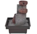 vidaXL Wasserfall Zimmerbrunnen mit LED Polyresin Grau/Braun Bild 4