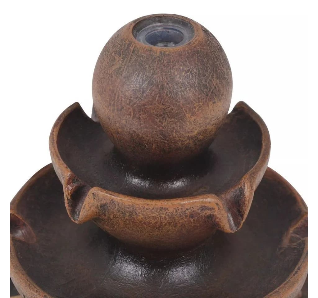 vidaXL Gartenbrunnen mit Pumpe Polyresin Braun - Bild 5
