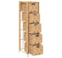 vidaXL Fächerschrank Standregal 5 Körbe Wasserhyazinthe Bild 1