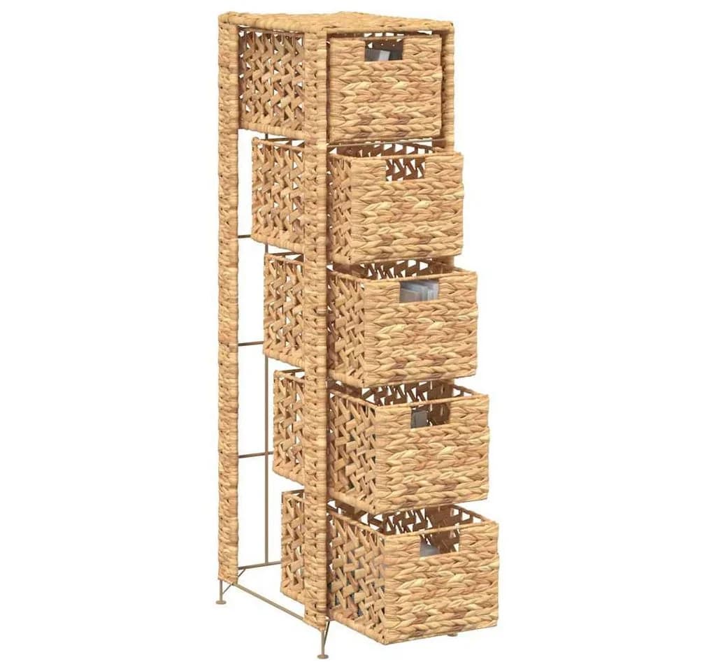 vidaXL Fächerschrank Standregal 5 Körbe Wasserhyazinthe