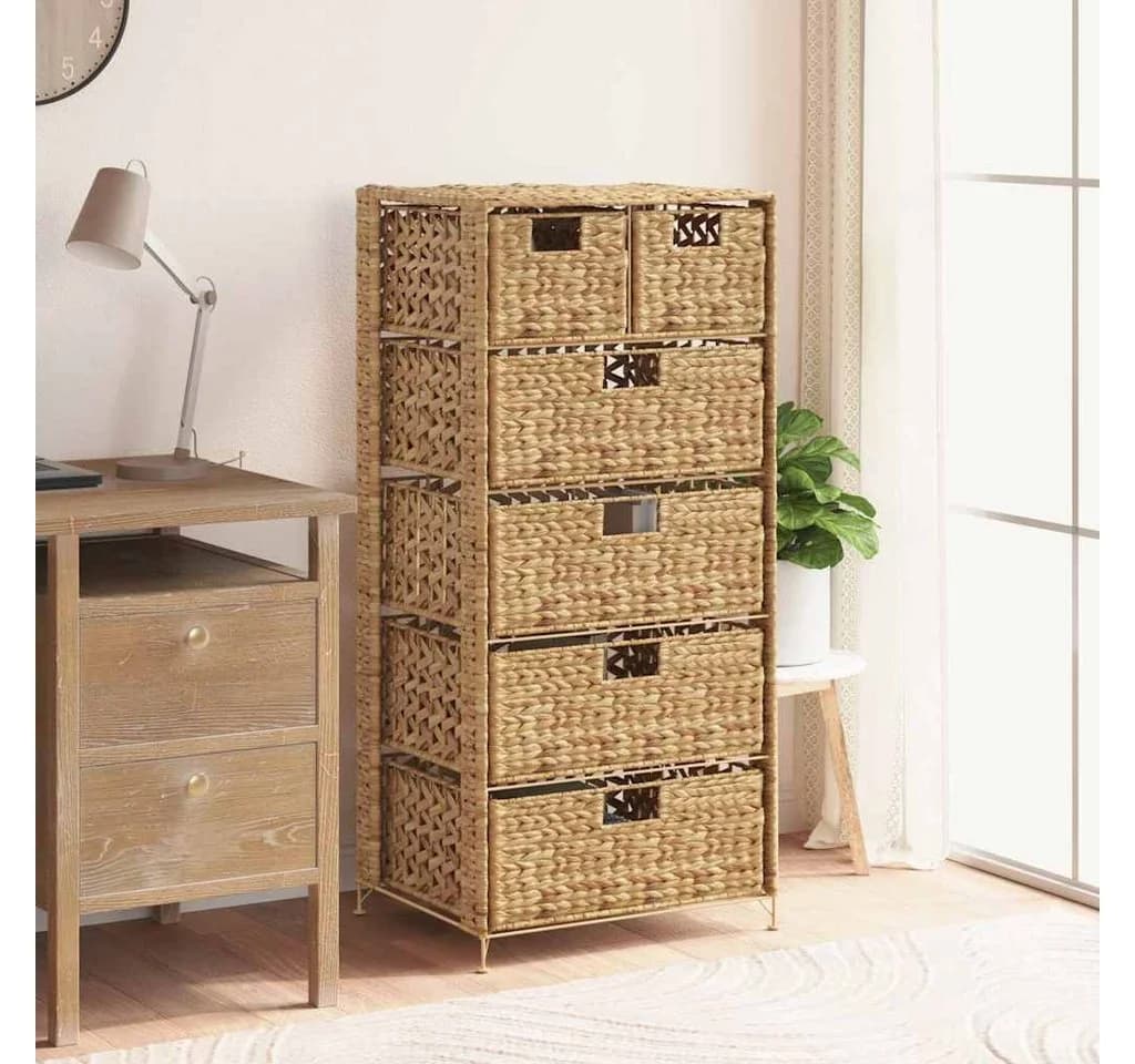 vidaXL Aktenschrank mit 6 Körben Wasserhyazinthe Braun