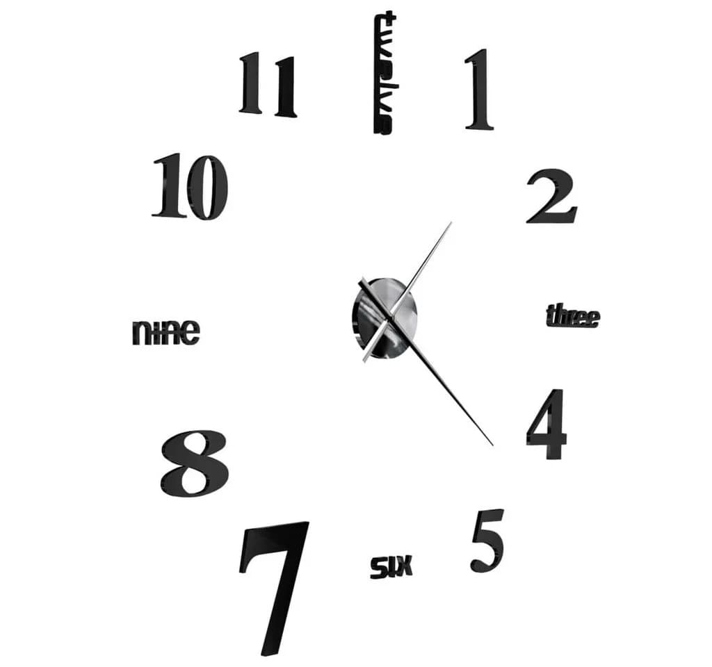 vidaXL 3D-Wanduhr 100 cm XXL Schwarz Modernes Design - Bild 4