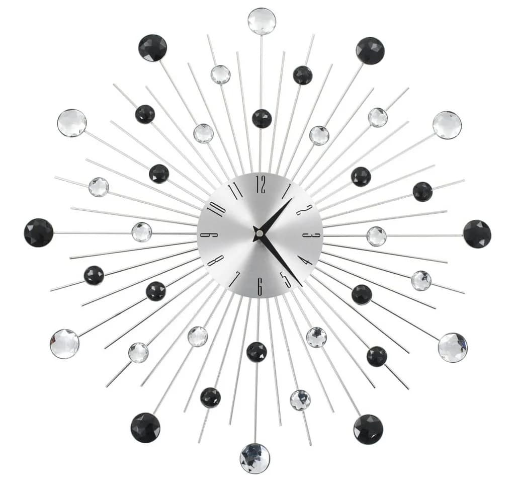 vidaXL Wanduhr Modernes Design Silber Schwarz Aluminium 50 cm - Bild 2