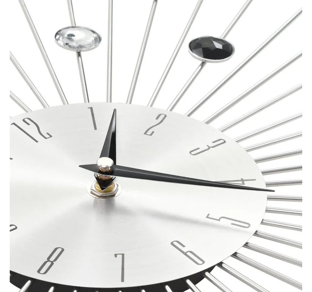vidaXL Wanduhr Modernes Design Silber Schwarz Aluminium 50 cm - Bild 4