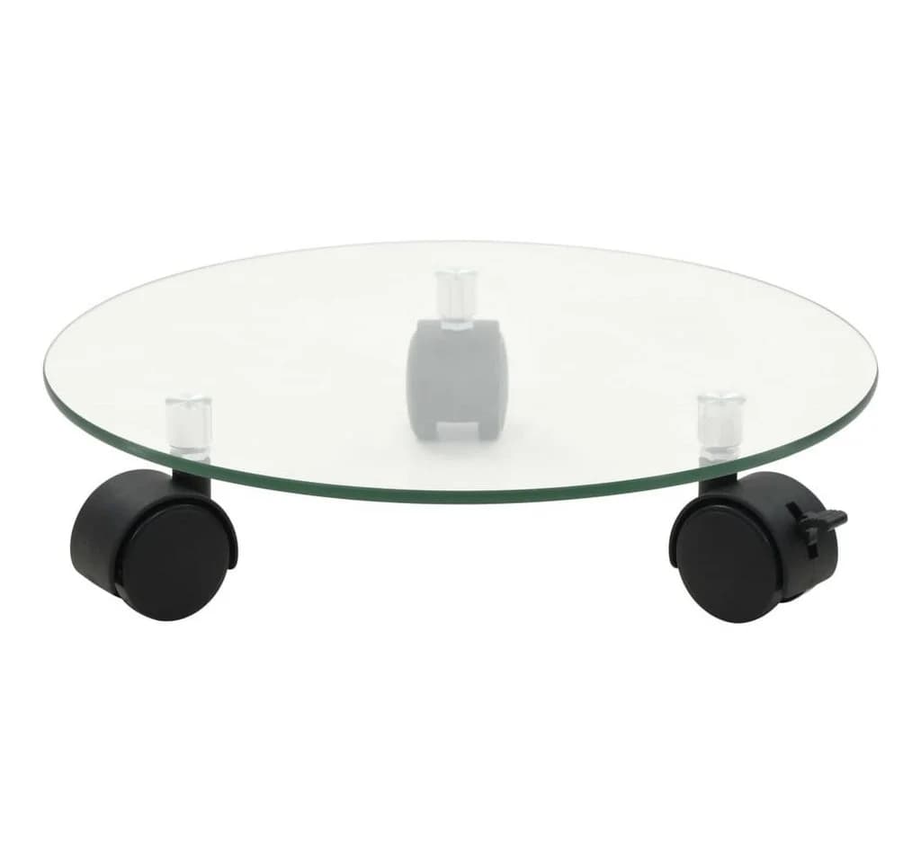 vidaXL Blumenständer mit Rollen 2 Stück Hartglas 28 cm Rund - Bild 2