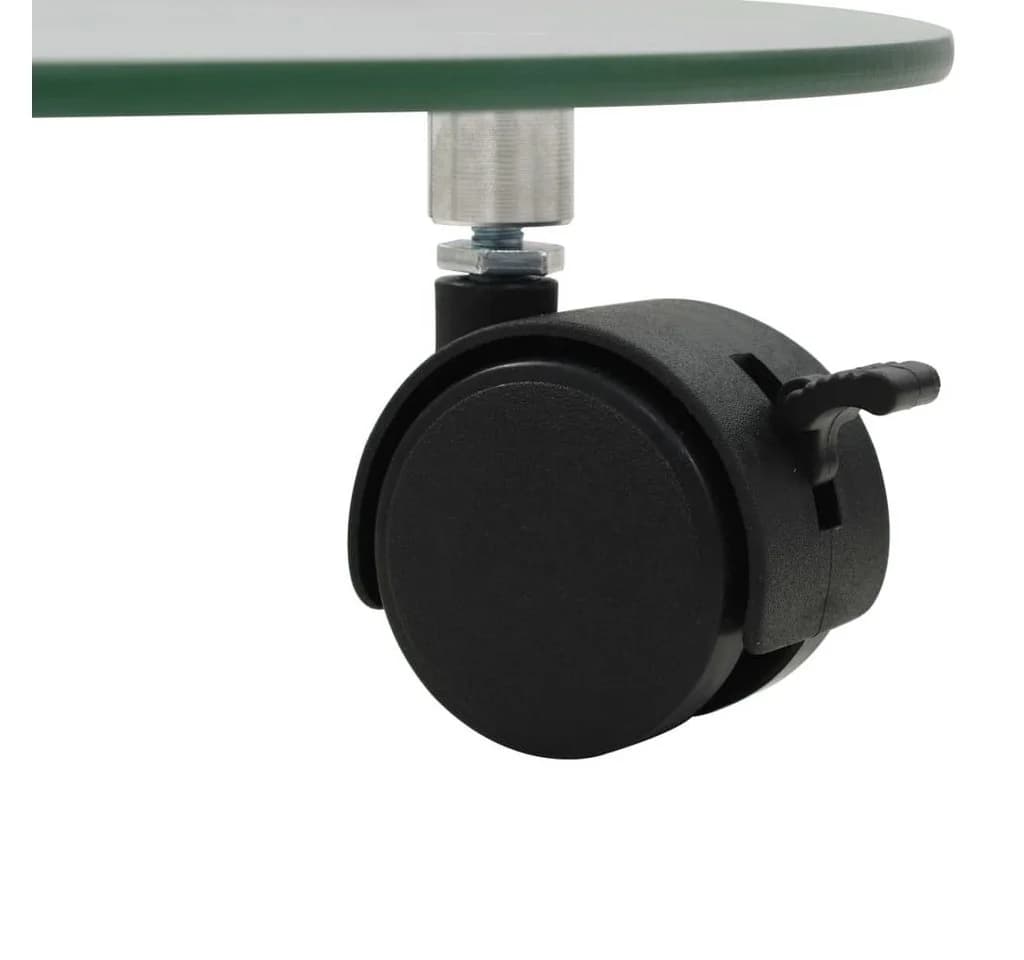 vidaXL Blumenständer mit Rollen 2 Stück Hartglas 28 cm Rund - Bild 4