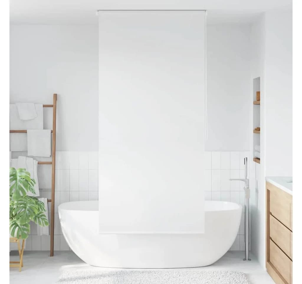 vidaXL Duschrollo Weiß Modern Wasserfest