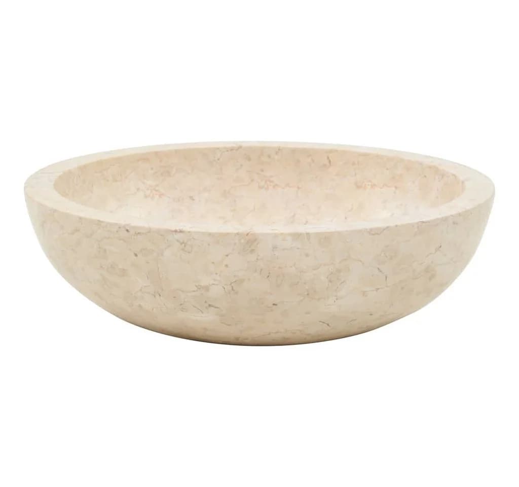 vidaXL Aufsatzwaschbecken Marmor Creme Modern - Bild 3