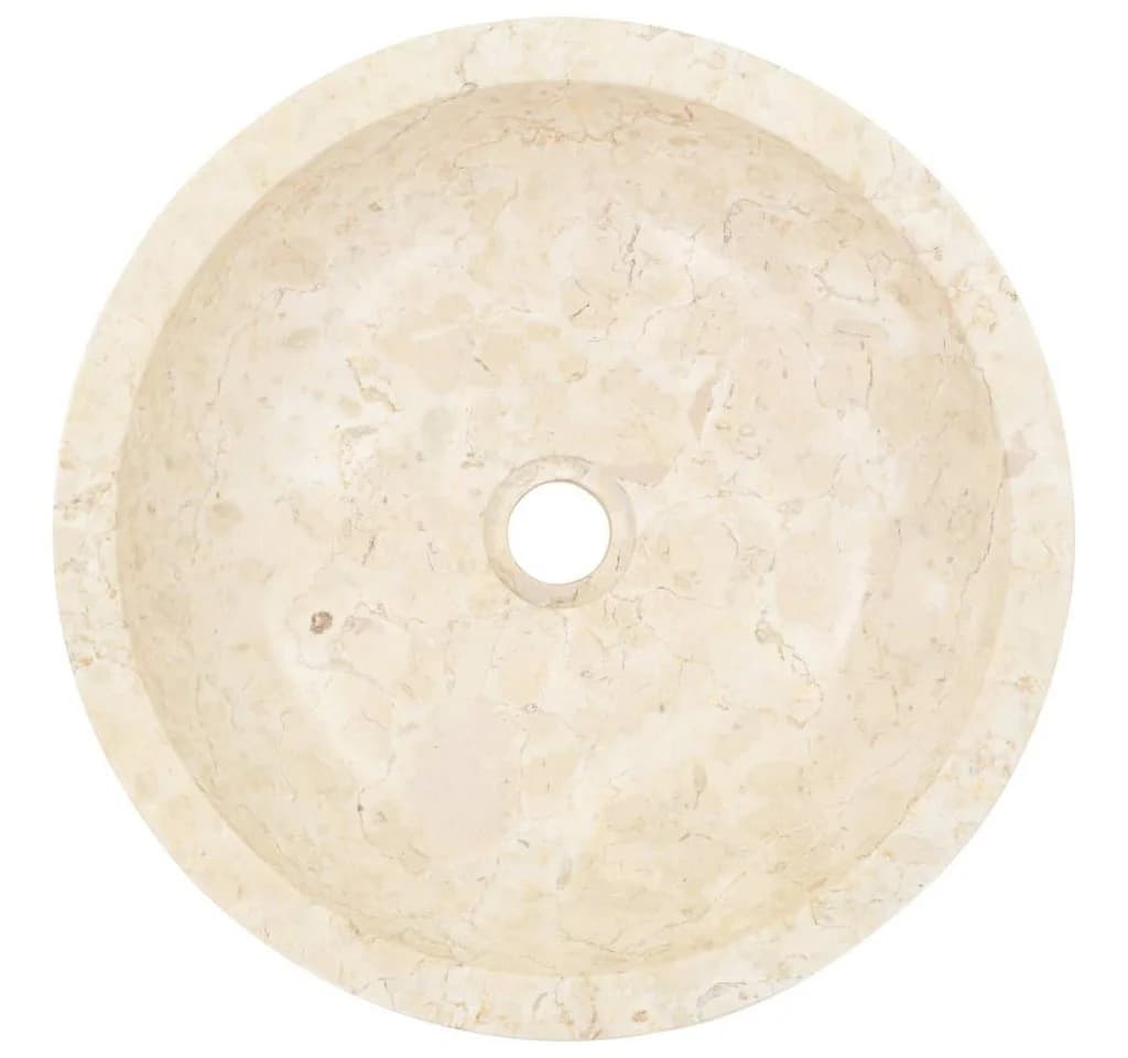 vidaXL Aufsatzwaschbecken Marmor Creme Modern - Bild 4
