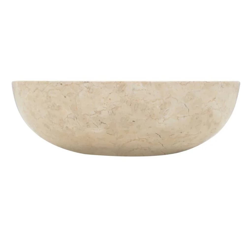 vidaXL Aufsatzwaschbecken Marmor Creme Modern - Bild 5