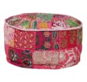 vidaXL Polsterhocker Patchwork Sitzpouf Baumwolle Rosa Bild 4