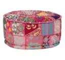 vidaXL Polsterhocker Patchwork Sitzpouf Baumwolle Rosa Bild 5