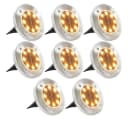 vidaXL 8er Set Solar-Bodenleuchten Warmweiß LED Außenbereich Bild 2