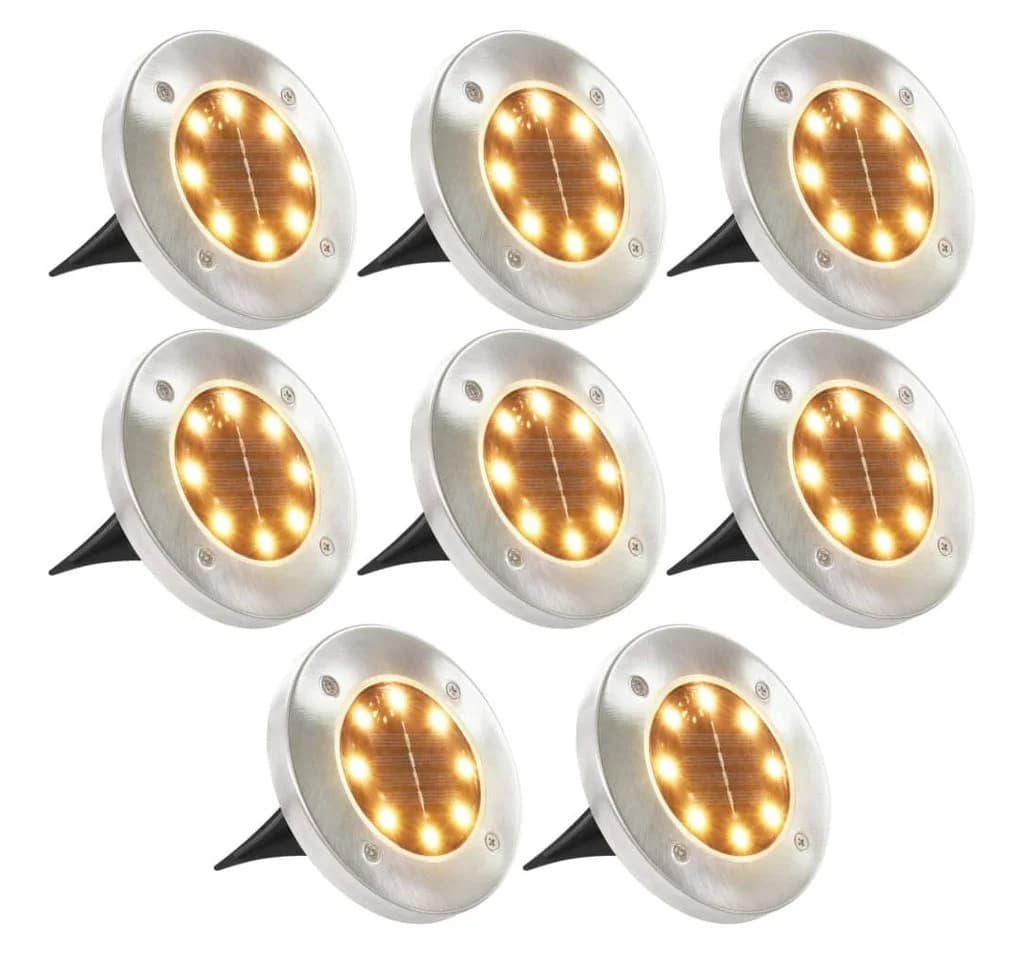 vidaXL 8er Set Solar-Bodenleuchten Warmweiß LED Außenbereich - Bild 2