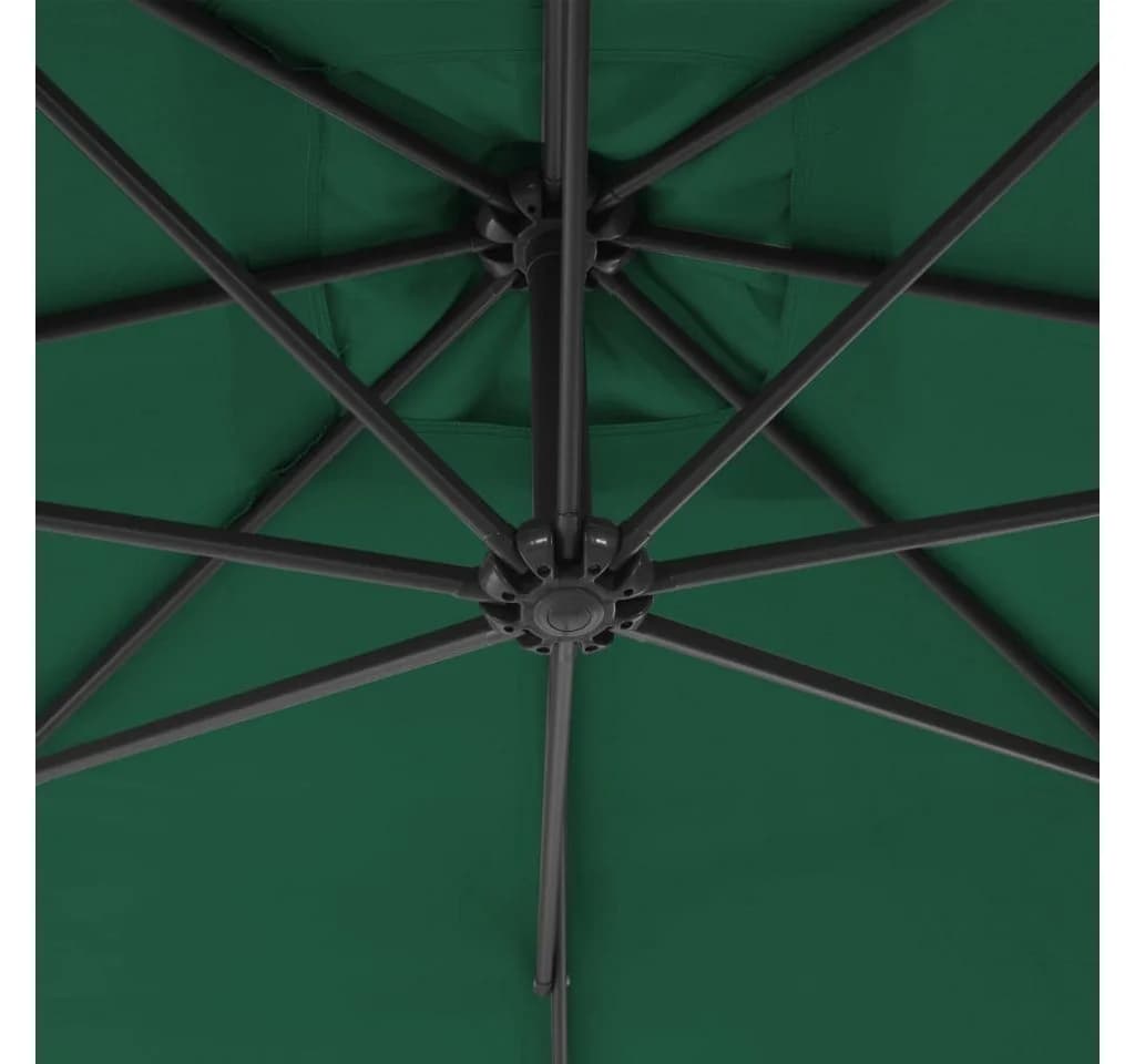 vidaXL Ampelschirm Grün Stahlmast 300 cm Kurbel - Bild 5