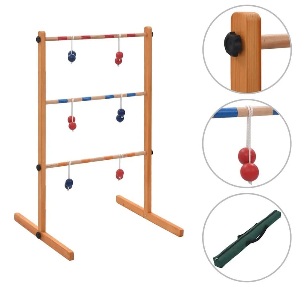 vidaXL Leitergolf Set aus Holz mit 6 Bällen - Bild 2