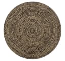 vidaXL Teppich Handgefertigt Jute Schwarz und Natur 120 cm Runde Bild 2