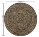 vidaXL Teppich Handgefertigt Jute Schwarz und Natur 120 cm Runde Bild 5