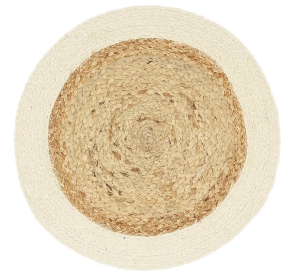 vidaXL Platzset Tischsets 6 Stk. Natur Jute Baumwolle Rund