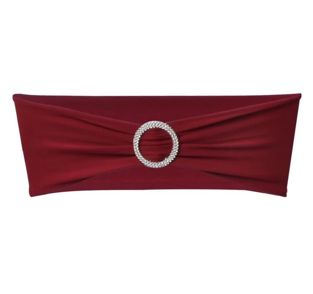 vidaXL Stuhlschleifen-Set 25x Stretch Bordeaux Diamant-Schnalle - Bild 2