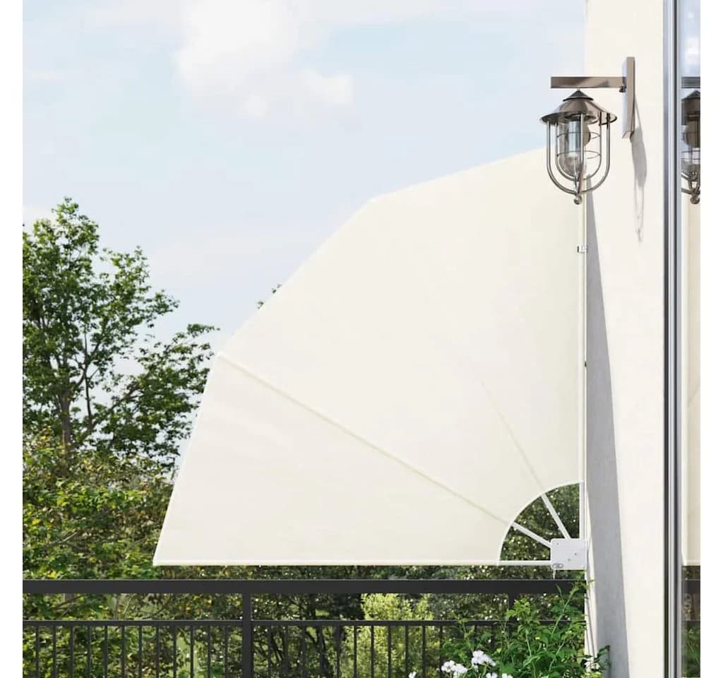 vidaXL Sonnenschirm Faltbarer Balkonfächer Creme 140x140 cm