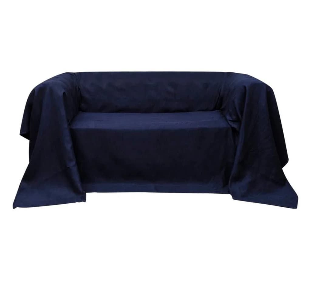 vidaXL Sofaüberwurf Micro-Suede Marineblau 140x210 cm - Bild 2