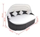 vidaXL Outdoor-Loungebett mit Dach Poly Rattan Braun Bild 5