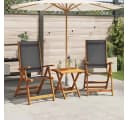 vidaXL Gartenstuhl 2 Stk. Klappbar Massivholz Schwarz Bild 1