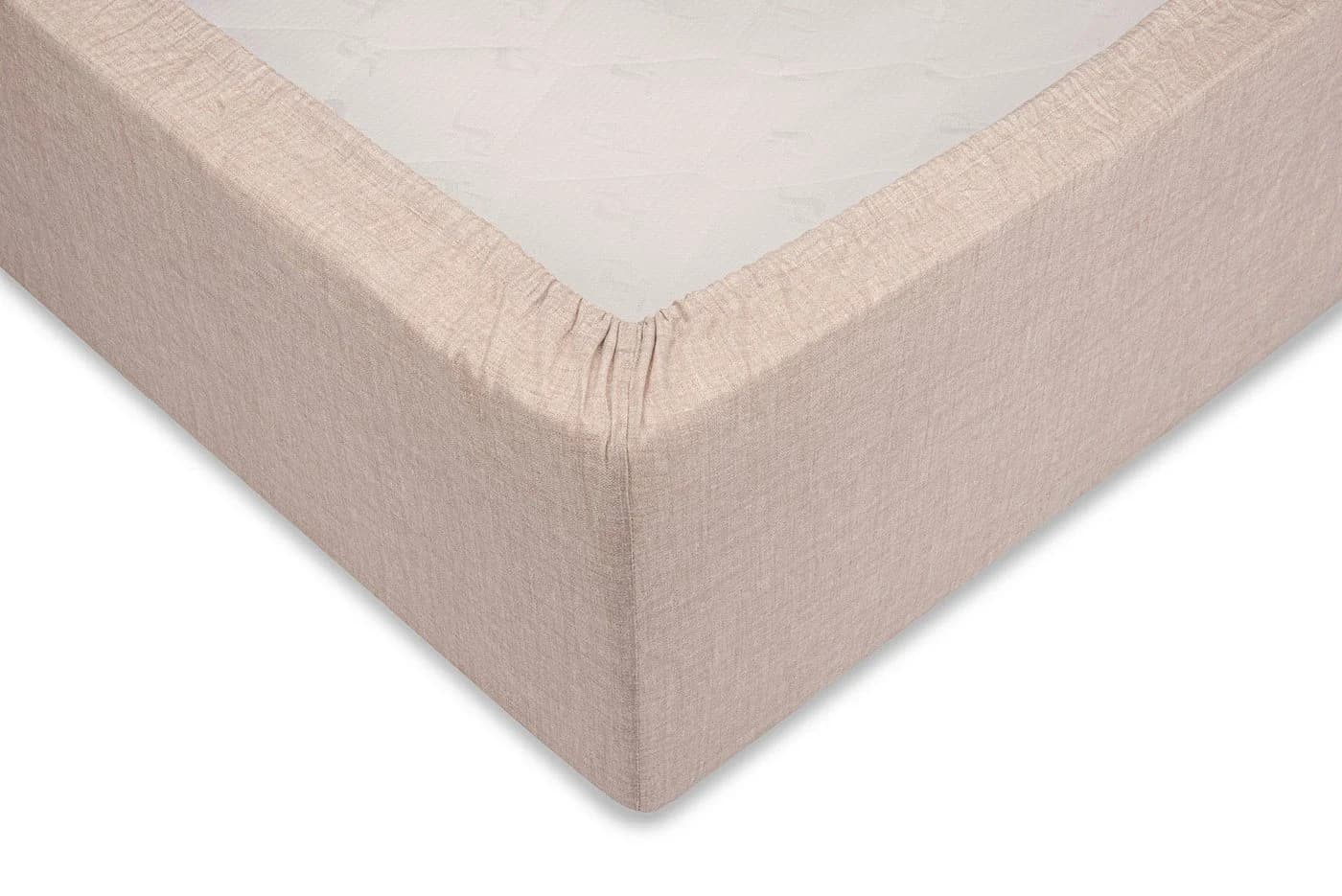ZO HOME Spannbettlaken Lino 100% Baumwolle Leinenlook Beige - Bild 3