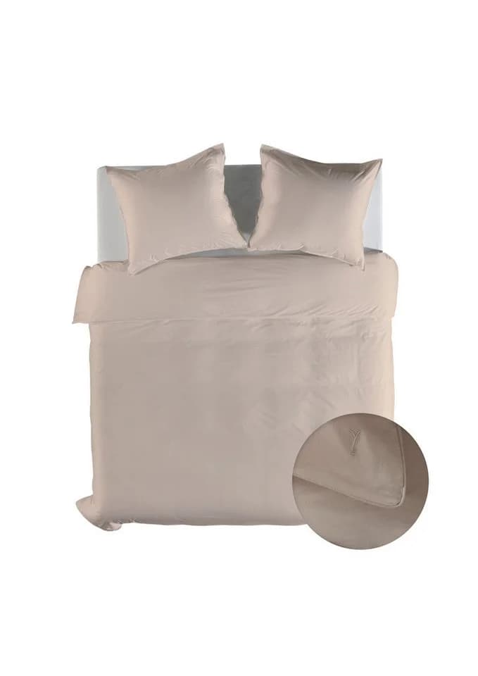 YELLOW Bettwäsche Suite Dubai Dbo 240x220 Mako-Satin Uni Beige - Bild 2