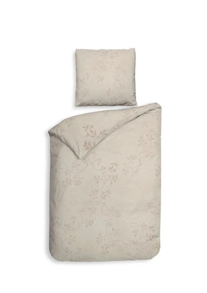 Heckett & Lane Twill Bettwäsche Beige Floral 2-teilig