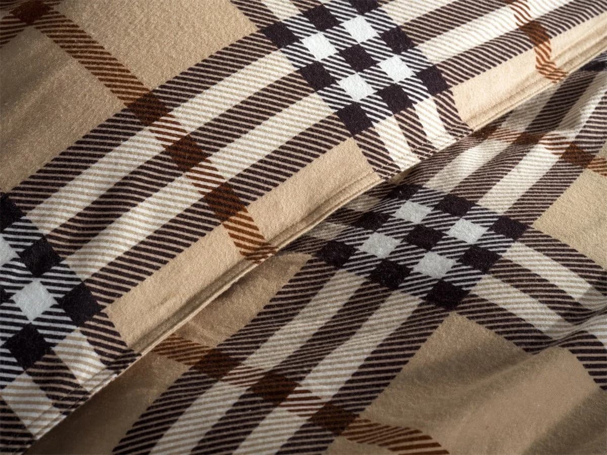 Heckett & Lane Flanell Bettwäsche 135x200 Beige Karo 2-teilig - Bild 3