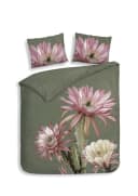 Heckett & Lane Satin Bettwäsche 135x200 Forest Green Kaktusblüte Bild 3