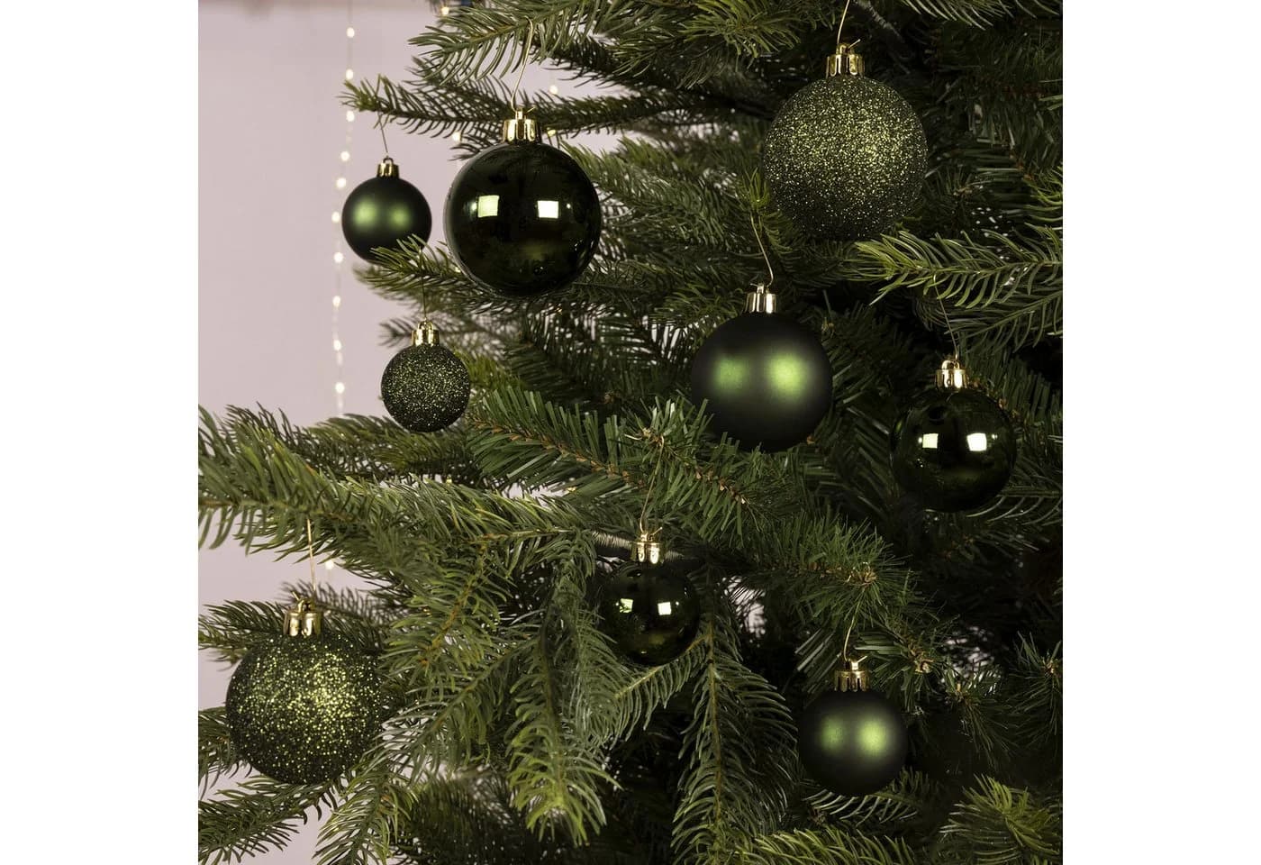 Kaemingk Weihnachtskugeln Kunststoff Mix 4-6cm 30er Set Piniengrün - Bild 3