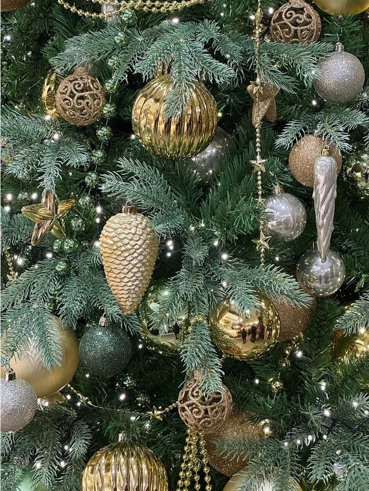 Kaemingk Weihnachtskugeln Kunststoff Mix 4-6cm 30er Set Piniengrün - Bild 4