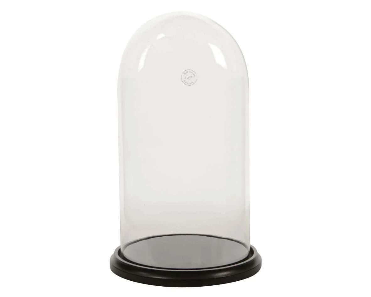 Haube mit Teller Glas Weiß - Dekoartikel