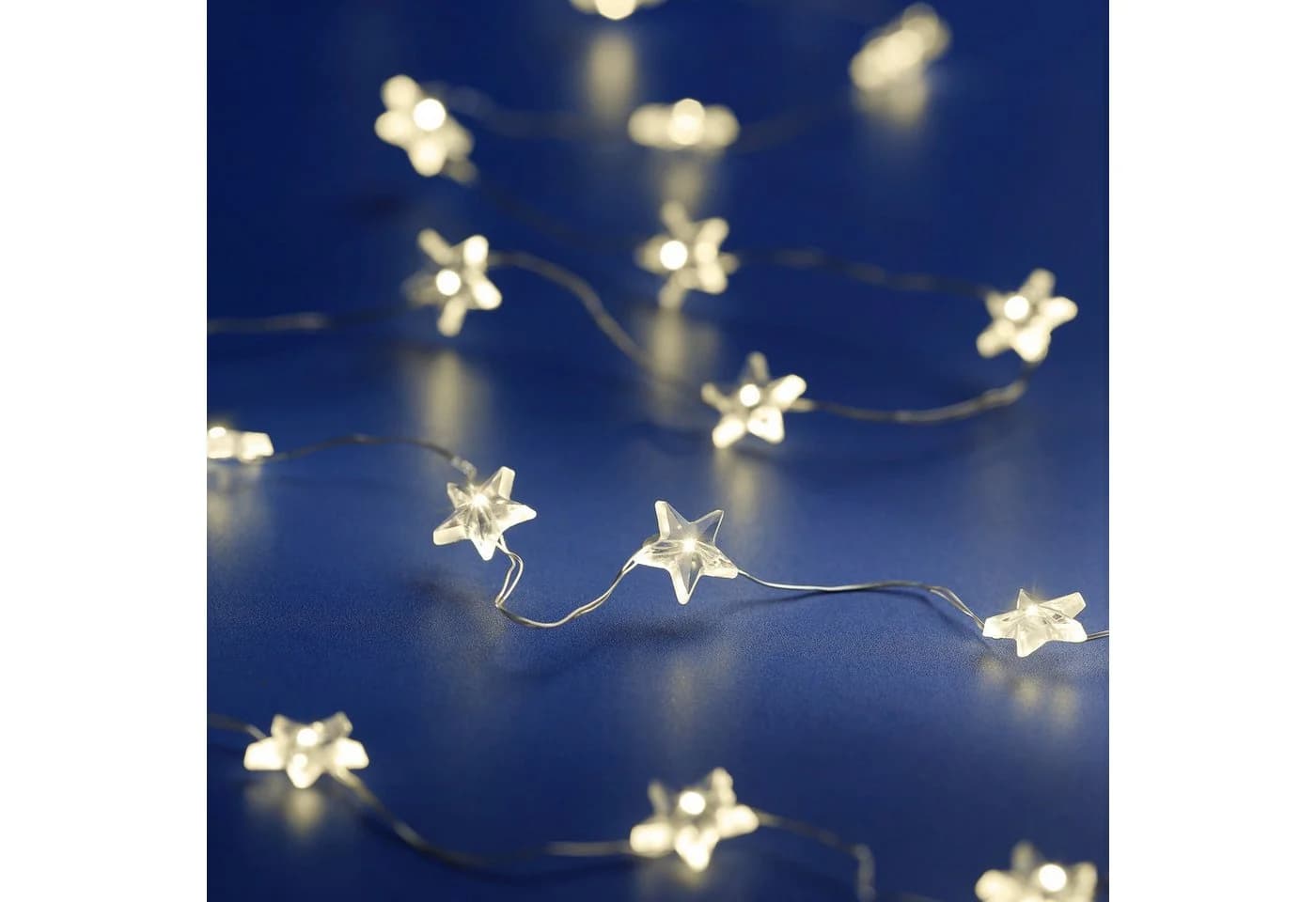Lumineo LED-Lichterkette mit Sternen 20 Micro-LEDs Warmweiß Silber - Bild 4
