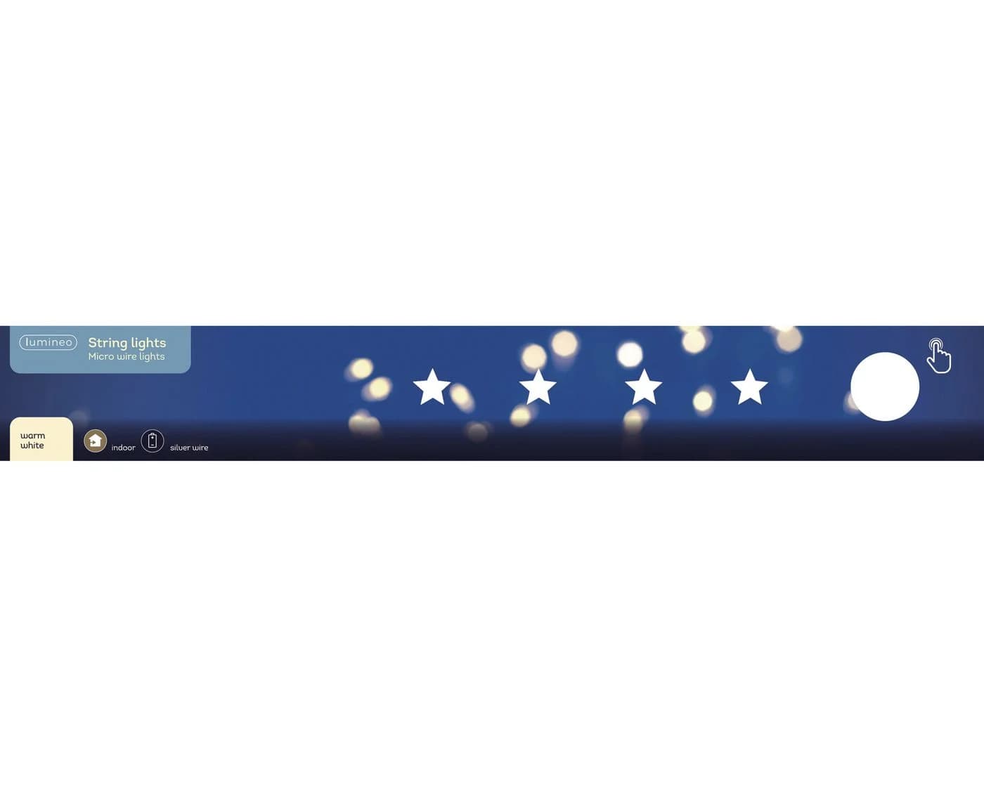 Lumineo LED-Lichterkette mit Sternen 20 Micro-LEDs Warmweiß Silber - Bild 5