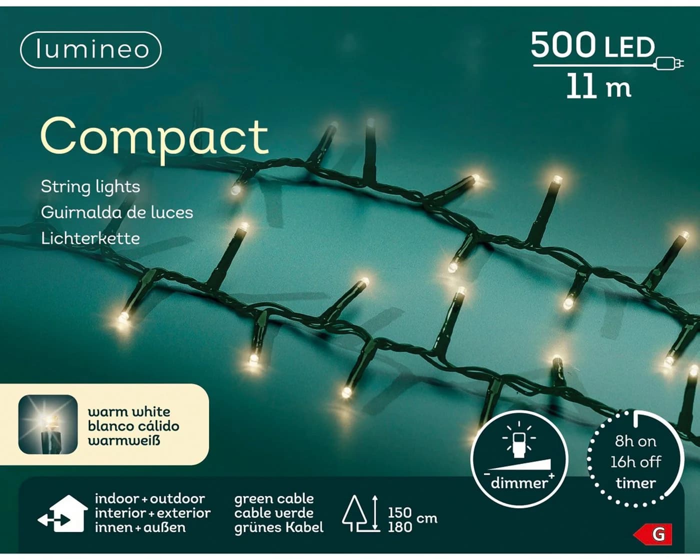 Lumineo LED-Lichterkette COMPACT 500 LED 11 m Warmweiß - Bild 2