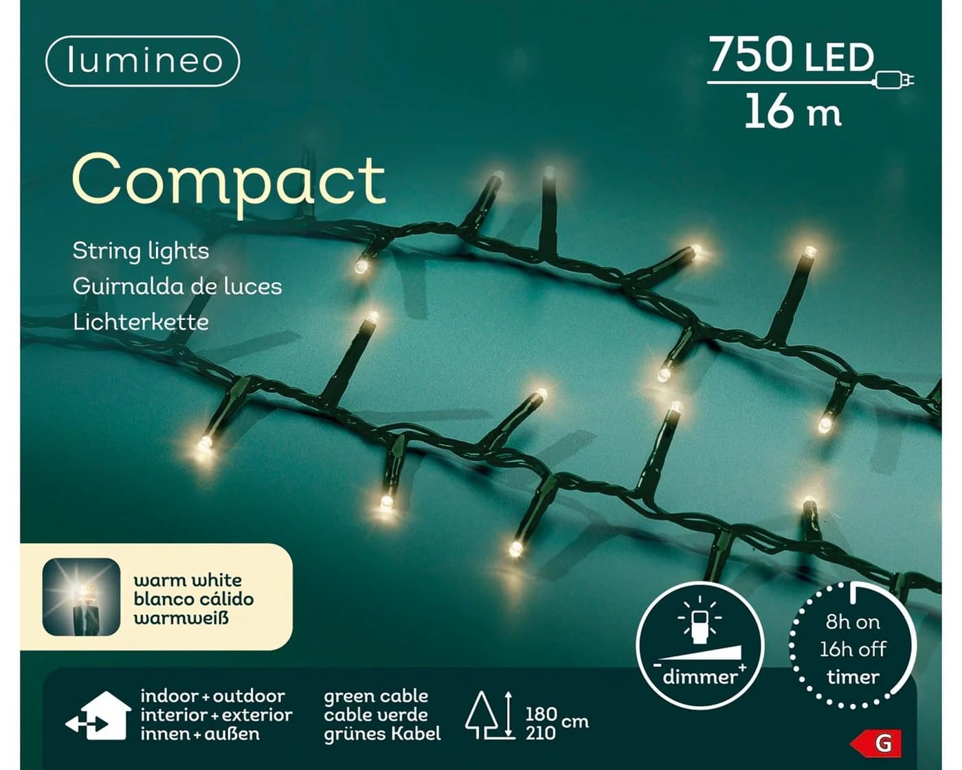 Kaemingk Lumineo LED-Lichterkette 750 LEDs 16m Warmweiß Dimmbar 8h-Timer - Bild 2