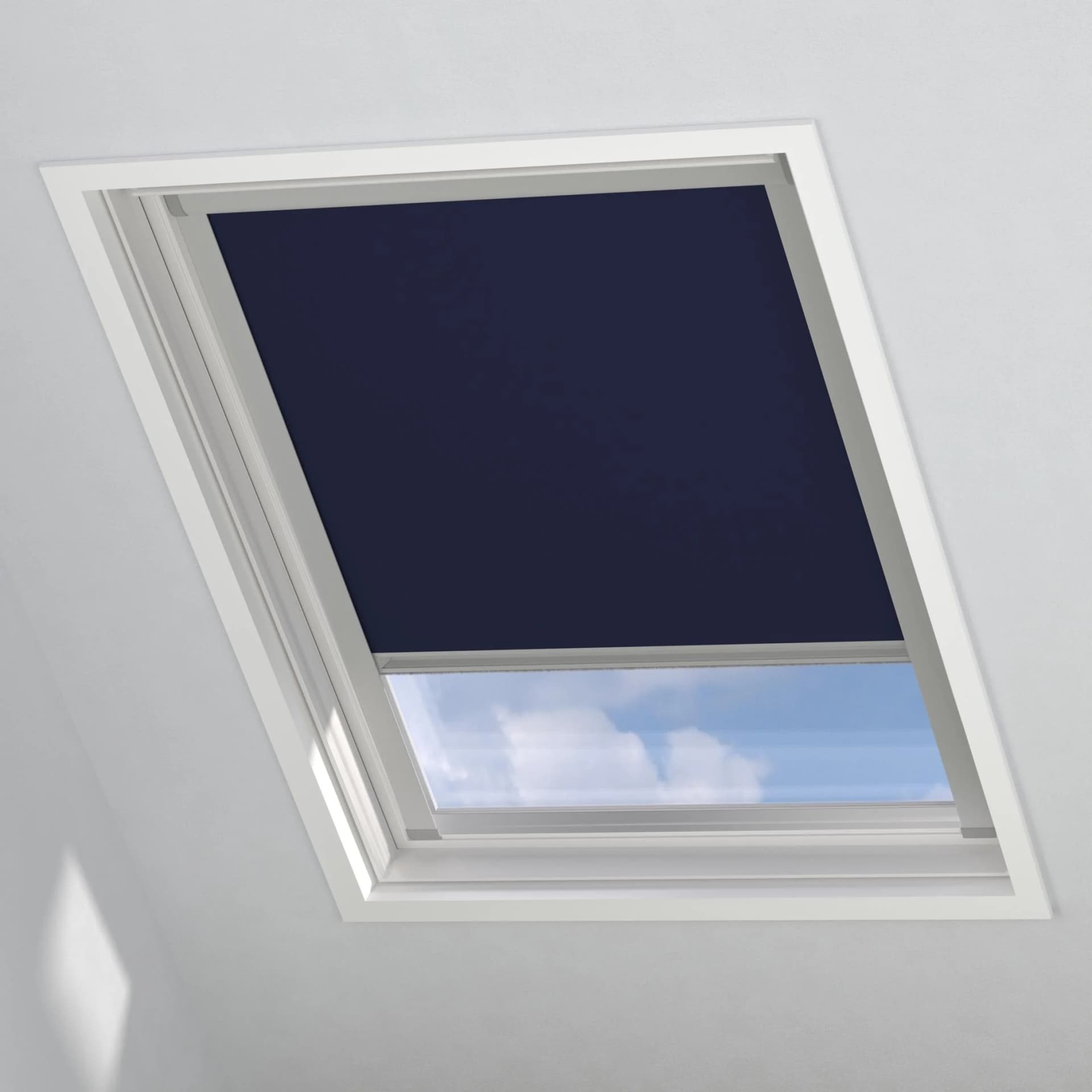 MY HOME Sky Dachfensterrollo Verdunkelung Dunkelblau Aluminium Kassette