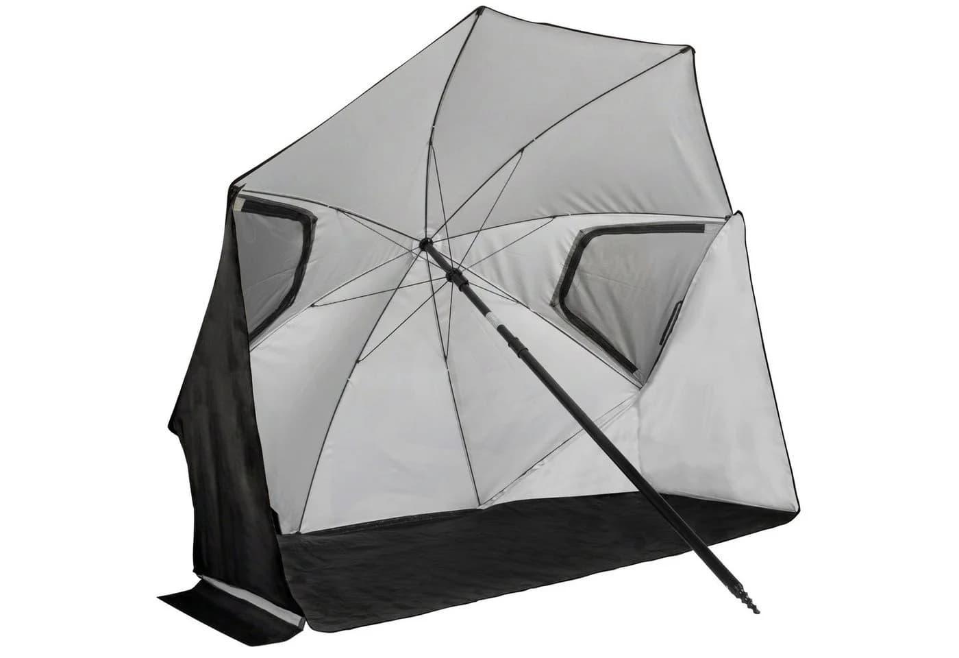 VirtuFit Strandparasol Premium Schwarz mit Windschutz - Bild 2