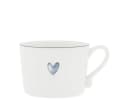 Bastion Collections Tasse Watercolour Heart Weiß Blau Schwarz Keramik Bild 2