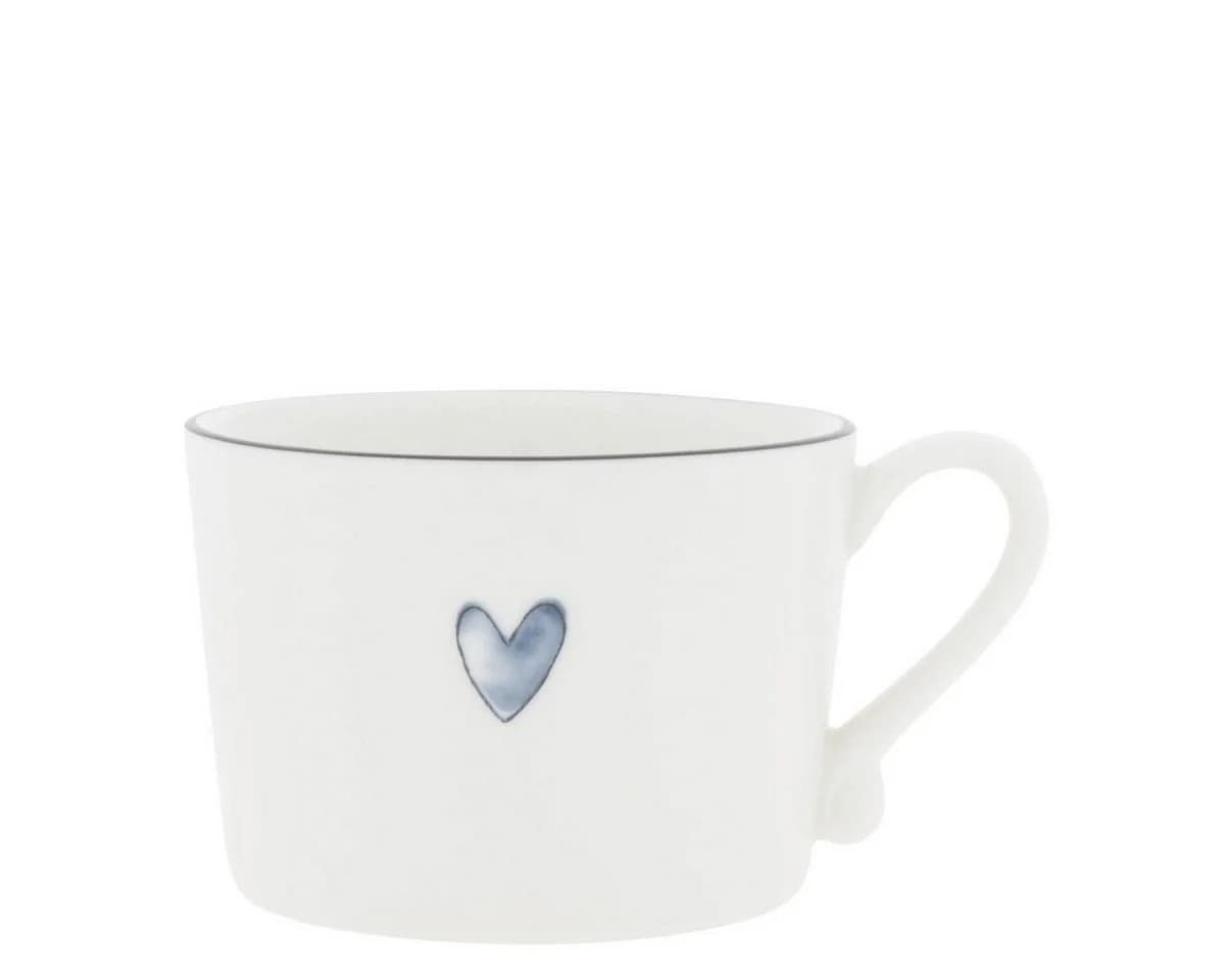 Bastion Collections Tasse Watercolour Heart Weiß Blau Schwarz Keramik - Bild 2