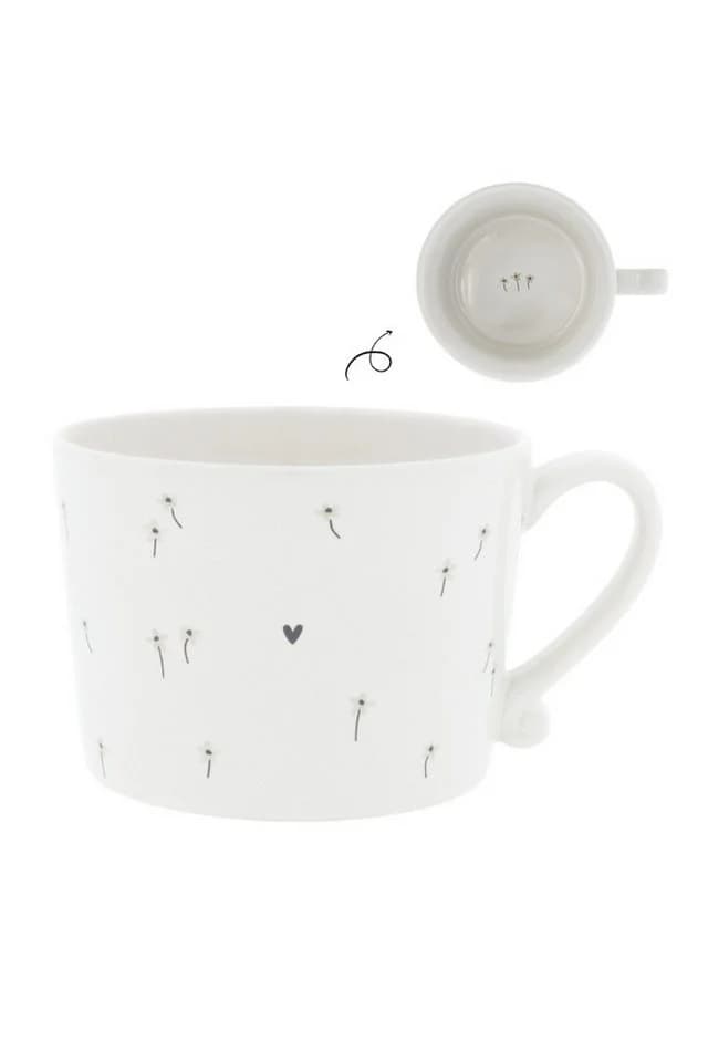 Bastion Collections Keramiktasse DAISIES II Weiß mit Gänseblümchen-Motiv
